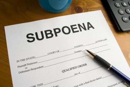 Records subpoena (ad testificandum) in Minnesota.